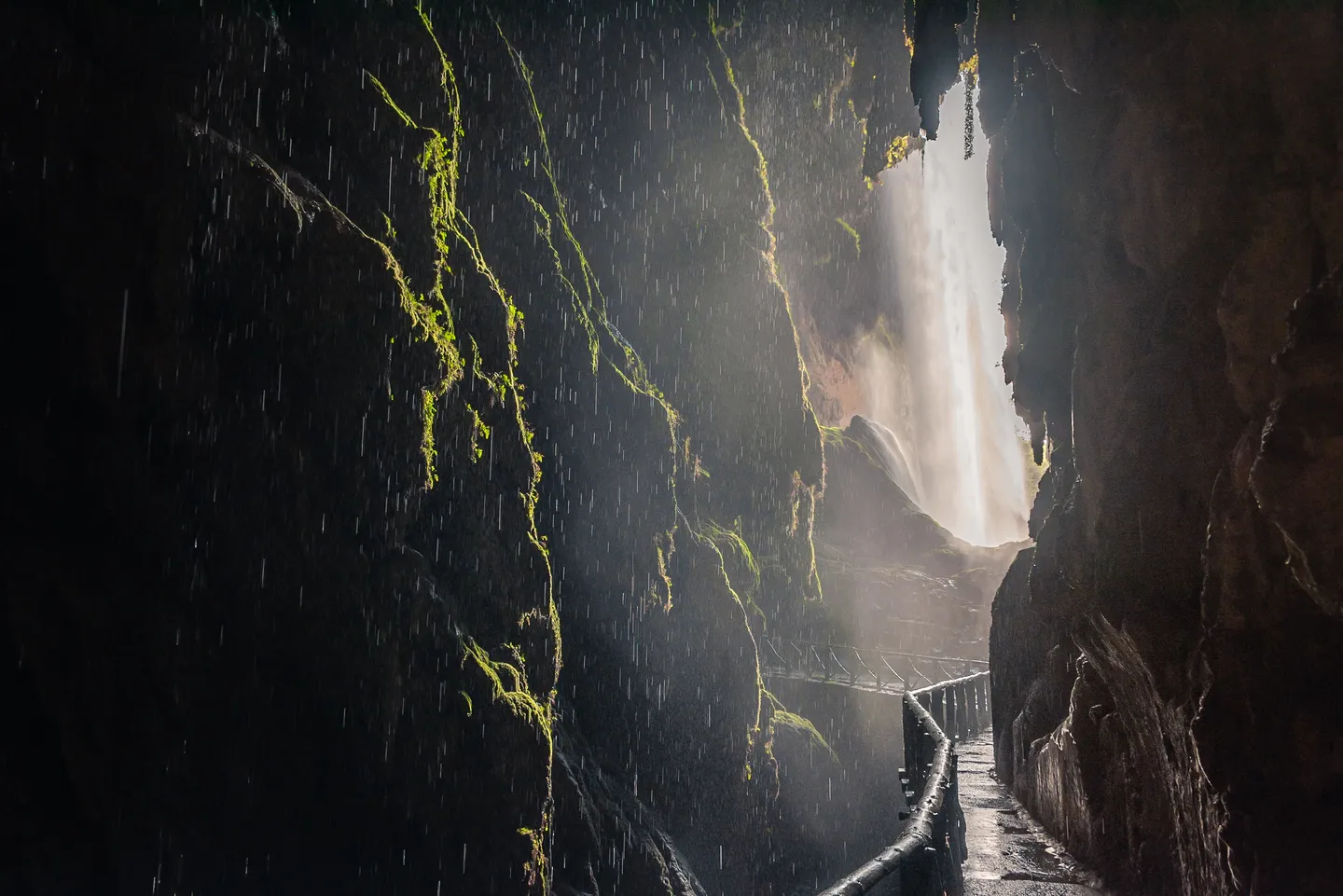 A waterfall in the wooded landscape of Monasterio de Piedra.
